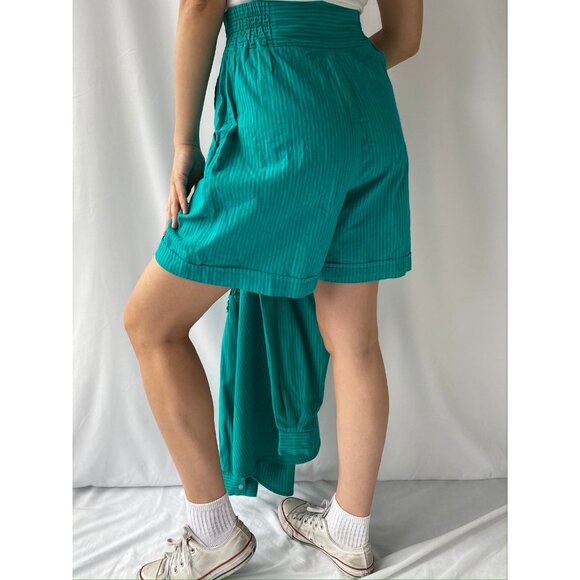 80s vintage embellished funky button up shirt shorts 2 piece matching coord set - Picture 8 of 11